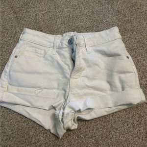 white jean shorts